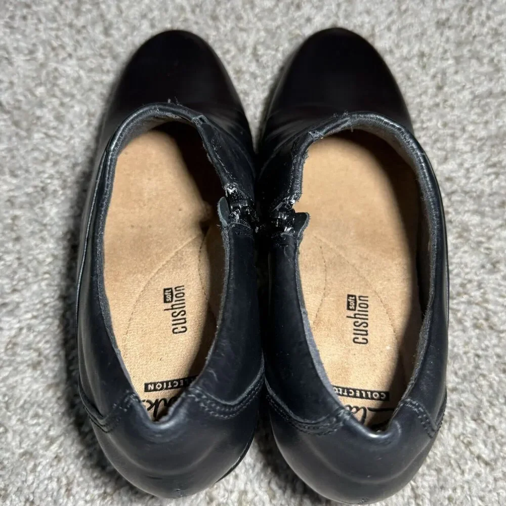 Clarks Genette Port Womens Black Leather Pumps Size 7M - Picture 7 of 9